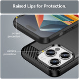 Husa de protectie Techsuit Carbon Silicone compatibil cu iPhone 15 Pro, Negru