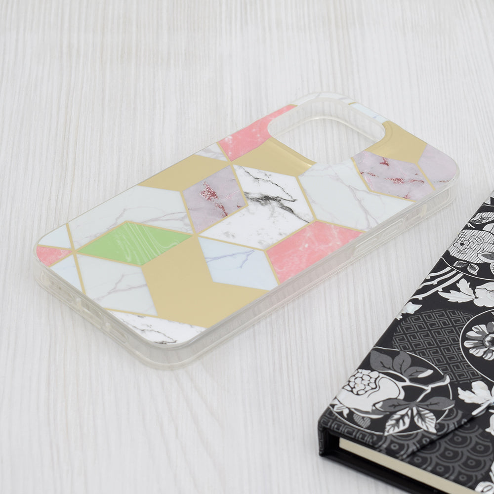 Husa de protectie Techsuit Marble Series compatibil cu iPhone 15 Pro Max, Mov Hex