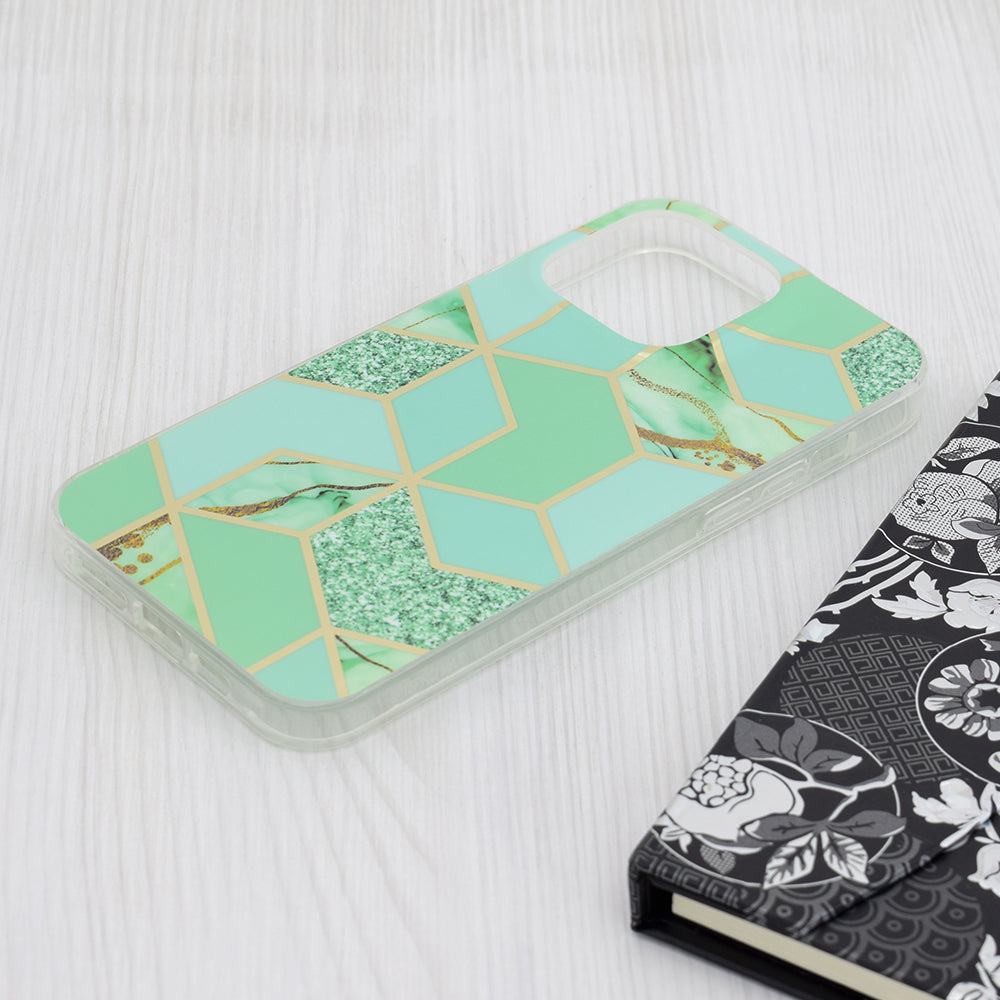 Husa de protectie Techsuit Marble Series compatibil cu iPhone 15 Pro Max, Verde Hex