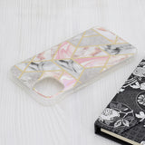 Husa de protectie Techsuit Marble Series compatibil cu iPhone 15 Plus, Roz Hex