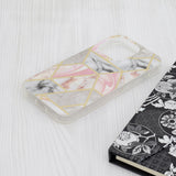 Husa de protectie Techsuit Marble Series compatibil cu iPhone 15 Pro, Roz Hex