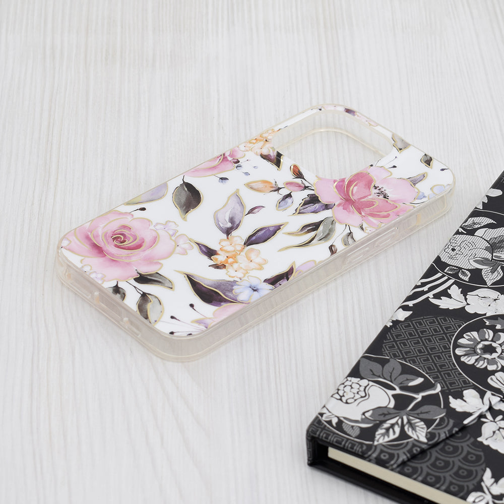 Husa de protectie Techsuit Marble Series compatibil cu iPhone 15 Pro, Chloe White