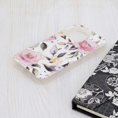 Husa de protectie Techsuit Marble Series compatibil cu iPhone 15 Pro, Chloe White