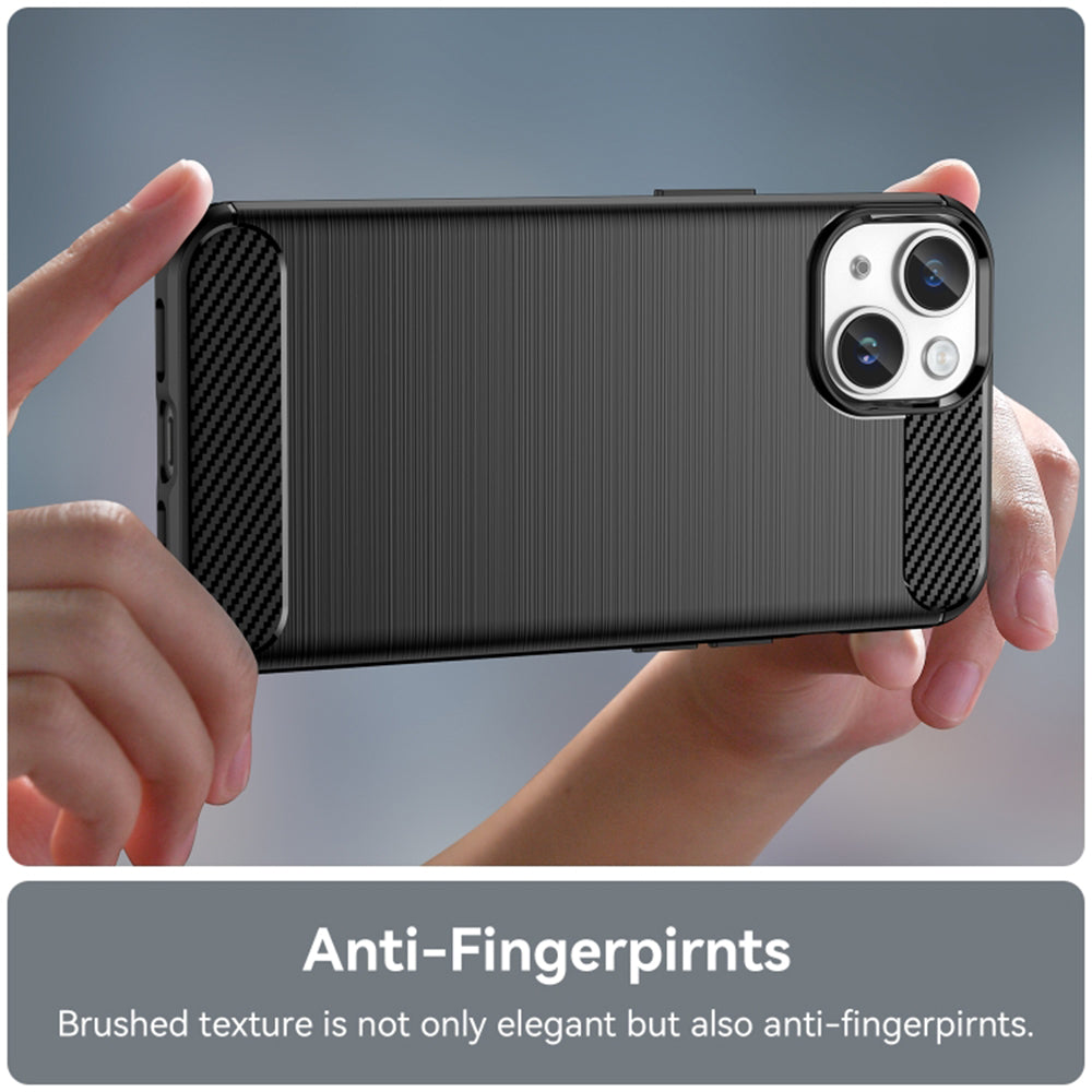Husa de protectie Techsuit Carbon Silicone compatibil cu iPhone 15 Plus, Negru