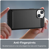 Husa de protectie Techsuit Carbon Silicone compatibil cu iPhone 15 Plus, Negru