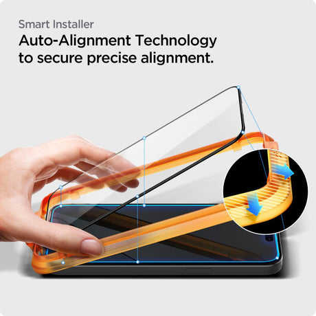 Folie de protecție Spigen Glas.tR Align Master pentru iPhone 15, neagră