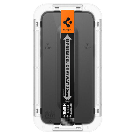 Folie sticlă Spigen Glas.tR EZ-FIT pentru iPhone 15, neagră