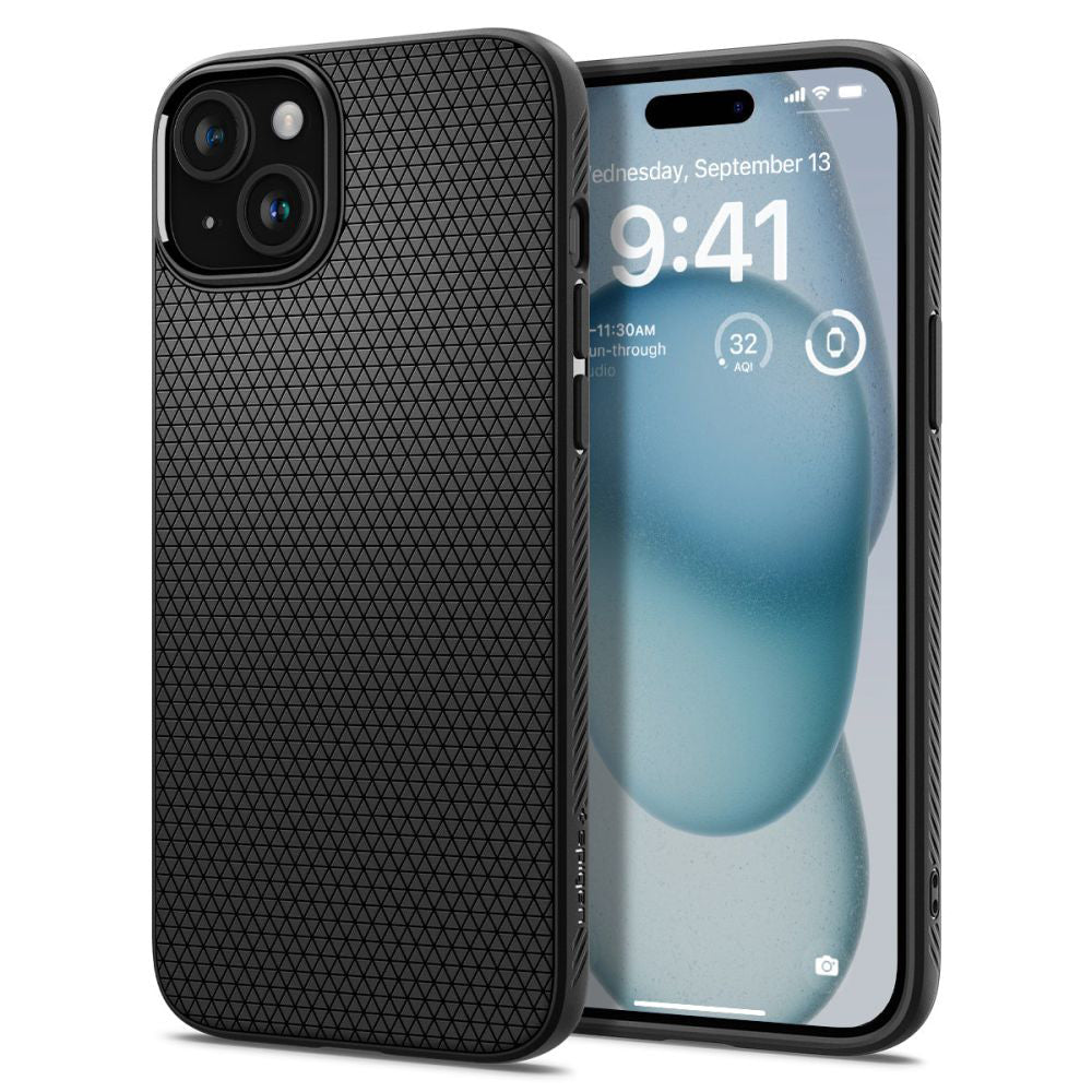 Husa pentru iPhone 15 - Spigen Liquid Air (ACS06790) - Matte Black