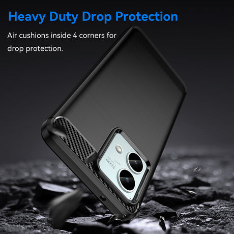 Husa de protectie Techsuit Carbon Silicone compatibil cu Motorola Moto G84, Negru
