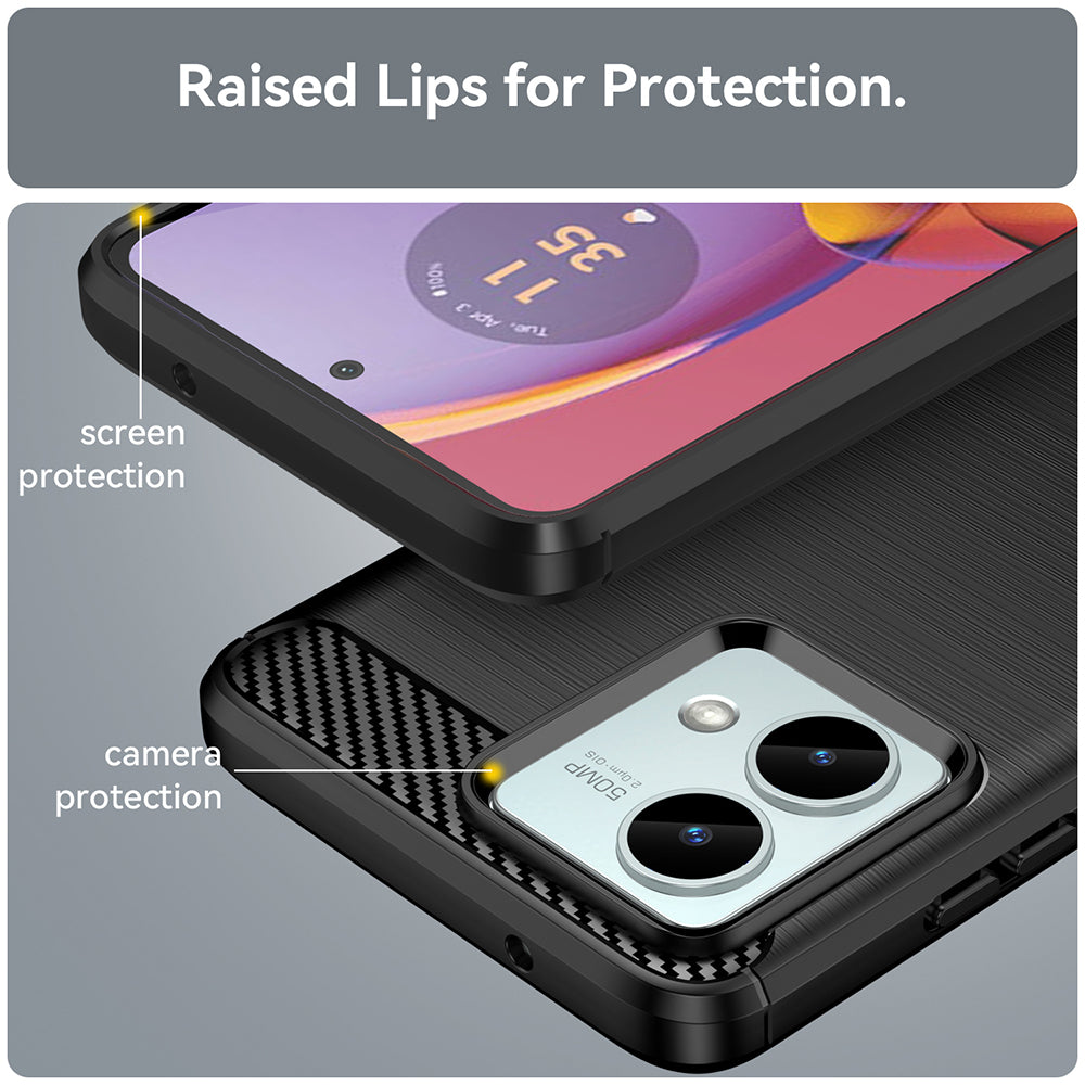 Husa de protectie Techsuit Carbon Silicone compatibil cu Motorola Moto G84, Negru