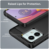 Husa de protectie Techsuit Carbon Silicone compatibil cu Motorola Moto G84, Negru
