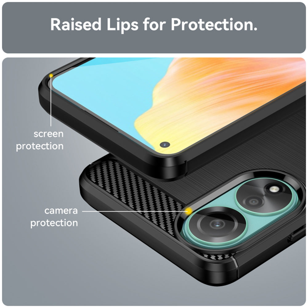Husa de protectie Techsuit Carbon Silicone compatibil cu Oppo A78 4G, Negru