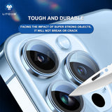 Folie de protectie Lito S+ Camera Glass compatibil cu iPhone 15 Pro / iPhone 15 Pro Max, Albastru Titanium