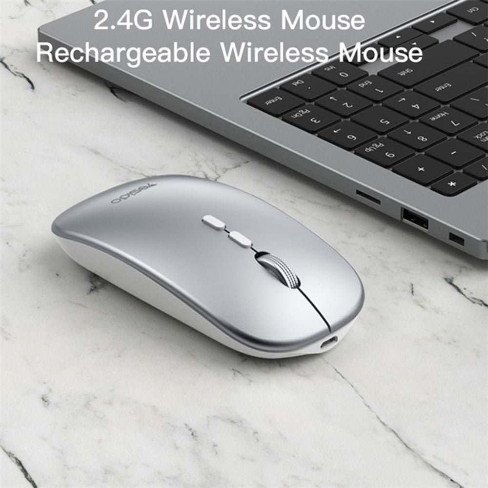 Mouse Yesido (KB15), 800/1200/1600DPI, 2.4G, Argintiu