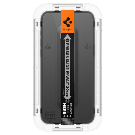 Folie de protectie Spigen (set de 2) Glas.tR EZ-FIT (AGL06893) compatibil cu iPhone 15 Pro, Negru