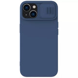 Husa de protectie Nillkin CamShield Silky MagSafe Silicone compatibil cu iPhone 15 Plus, Albastru Inchis