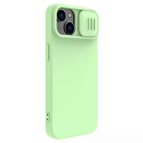Husa de protectie Nillkin CamShield Silky MagSafe Silicone compatibil cu iPhone 15 Plus, Verde Menta