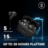 Casti JBL (Wave 200), Bluetooth 5.0, True Wireless, Microphone, Voice Assistant, Siri, Negru