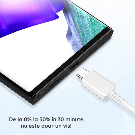 Cablu Samsung Original (EP-DN975BWEGWW), USB-C to Type-C Super Fast Charging 5A, 1m, Alb (Blister Packing)