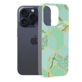 Husa de protectie Techsuit Marble Series compatibil cu iPhone 15 Pro, Verde Hex