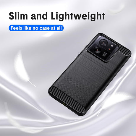 Husa de protectie Techsuit Carbon Silicone compatibil cu Xiaomi 13T / 13T Pro, Negru
