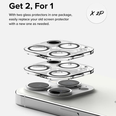 Folie de protectie Ringke Camera Glass (set de 2) compatibil cu iPhone 15 Pro, Transparent