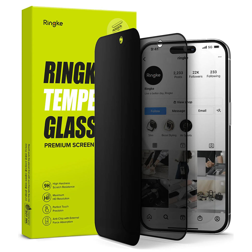 Folie pentru iPhone 15 Pro - Ringke Tempered Glass - Privacy