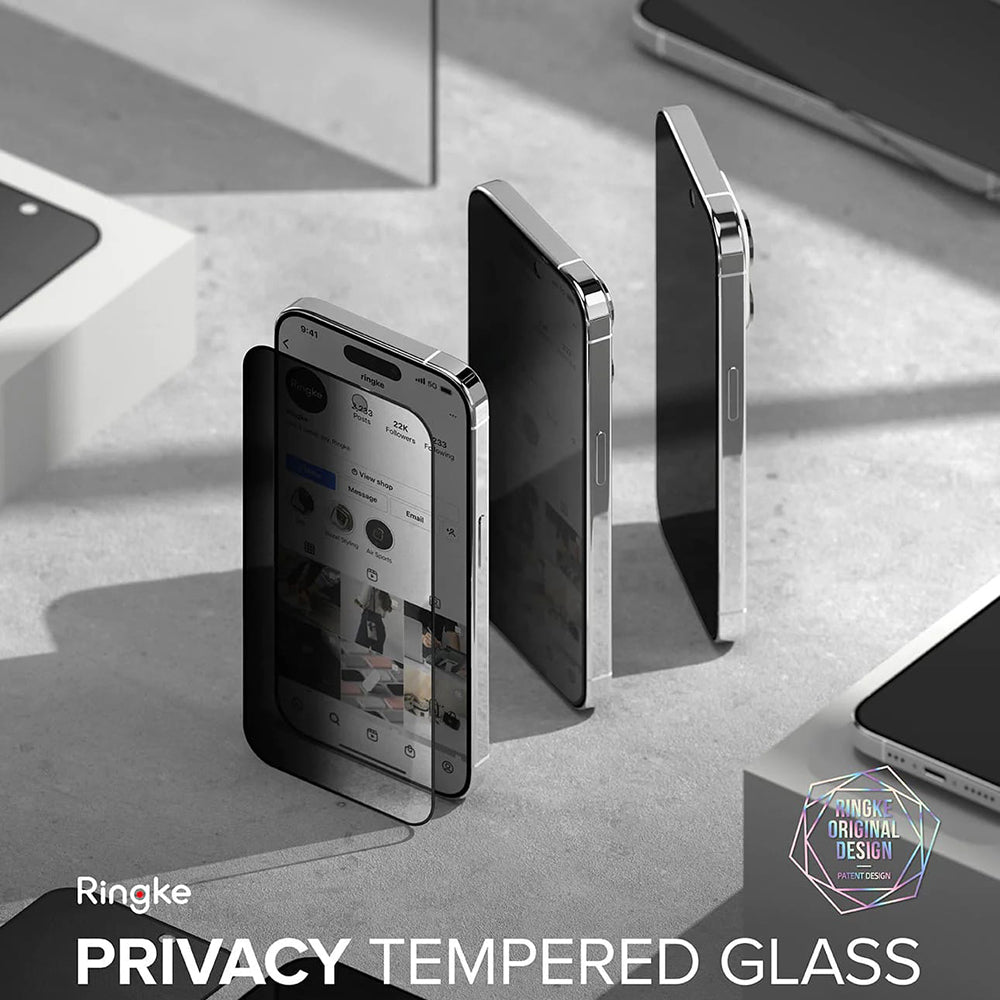 Folie de protectie Ringke Tempered Glass compatibil cu iPhone 15 Pro Max, Privacy