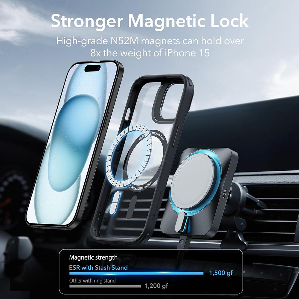 Husa de protectie ESR Classic Hybrid compatibil cu iPhone 15, Negru