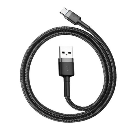Cablu Baseus Cafule (CATKLF-AG1), USB to Type-C, Fast Charge, 3A, 480Mbps, 0.5m, Gri / Black