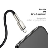 Cablu Baseus Cafule Series Metal (CALJK-A01), USB to Lightning, 2.4A, 480Mbps, 1m, Negru