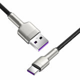 Cablu Baseus Cafule Series Metal (CAKF000001), USB to Type-C, Super Fast Charging, 66W, 6A, 25cm, Negru