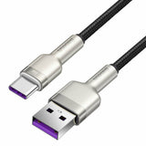 Cablu Baseus Cafule Series Metal (CAKF000001), USB to Type-C, Super Fast Charging, 66W, 6A, 25cm, Negru