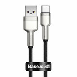 Cablu Baseus Cafule Series Metal (CAKF000001), USB to Type-C, Super Fast Charging, 66W, 6A, 25cm, Negru