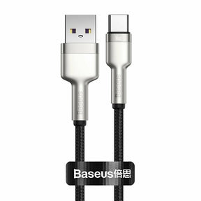Cablu Baseus Cafule Series Metal (CAKF000001), USB to Type-C, Super Fast Charging, 66W, 6A, 25cm, Negru