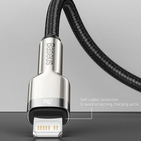 Cablu Baseus Cafule Series Metal (CATLJK-01), Type-C to Lightning, 20W, 25cm, Negru