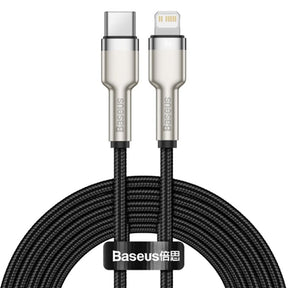 Cablu Baseus Cafule Series Metal (CATLJK-01), Type-C to Lightning, 20W, 25cm, Negru