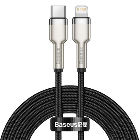 Cablu Baseus Cafule Series Metal (CATLJK-01), Type-C to Lightning, 20W, 25cm, Negru