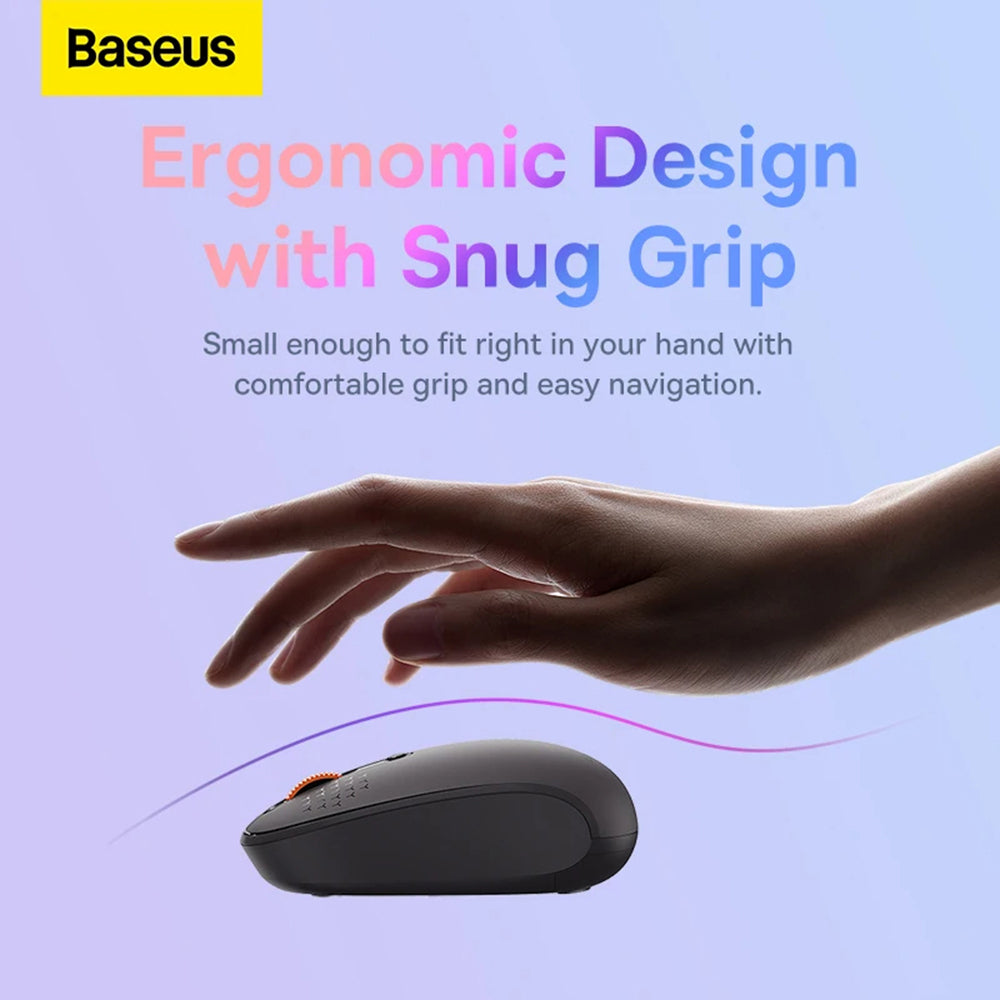 Mouse Baseus F01B (B01055503413-00), Bluetooth 5.0, 2.4G, 1600 DPI, Roz