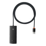 Hub Baseus Lite Series (WKQX030201), USB 4x USB3.0 Type-C, Negru