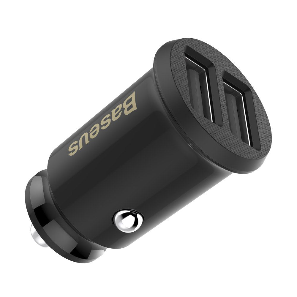 Incarcator Baseus Car Grain (CCALL-ML01), Dual USB, LED Backlight, 5V, 3.1A, Negru