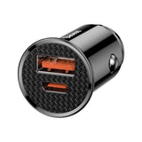 Incarcator Baseus Car Circular (CCALL-YS01), USB, Type-C, Fast Charging, 30W, 5A, Negru