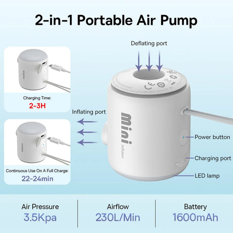 Gadget Baseus Air Pump PocketGo, alb