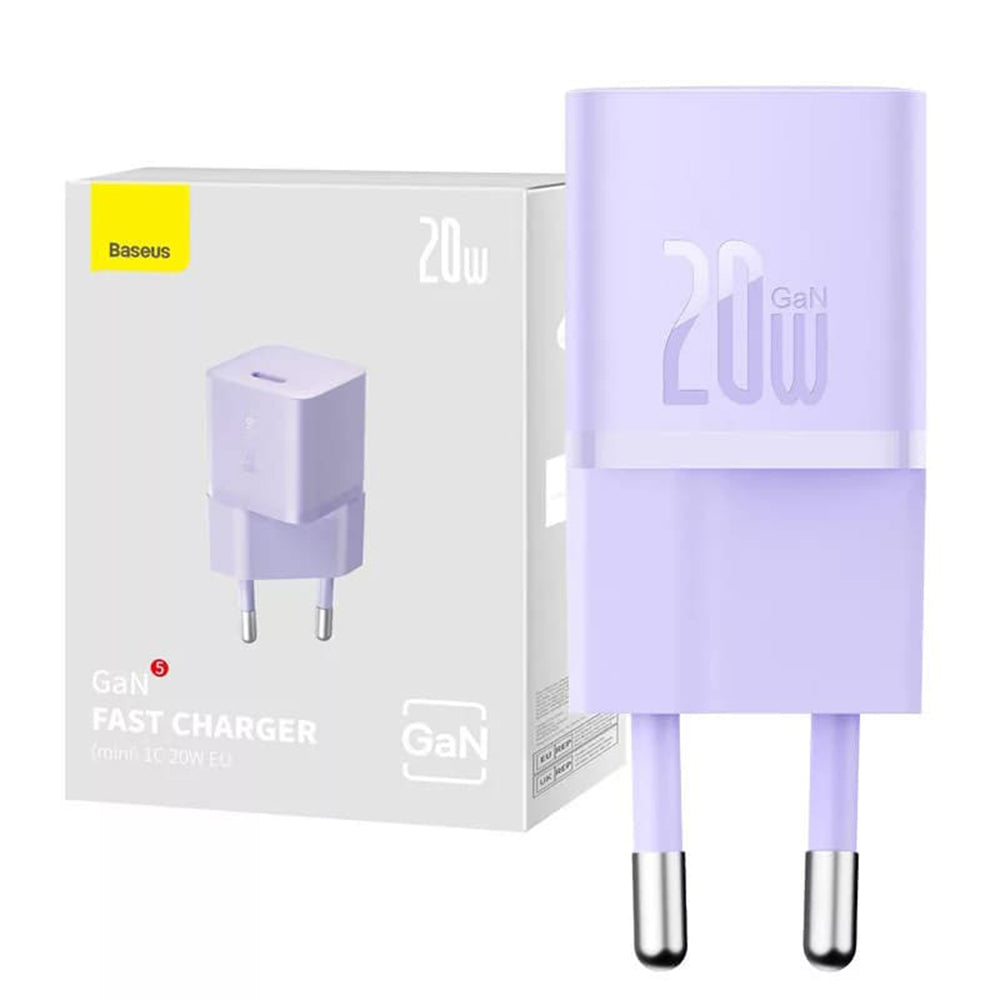 Incarcator Baseus (CCGN050105), GaN, Type-C, Fast Charging, 20W, Mov