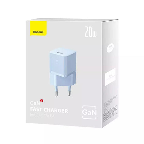 Incarcator Baseus (CCGN050103), GaN, Type-C, Fast Charging, 20W, Albastru