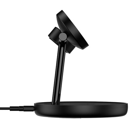 Incarcator Baseus Wireless Charging Station Swan (WXTE000101), MagSafe, for iPhone, iWatch, AirPods, with Cable Type-C, 1m, Negru