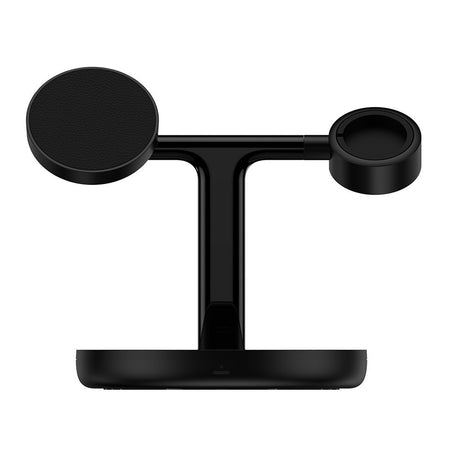 Incarcator Baseus Wireless Charging Station Swan (WXTE000101), MagSafe, for iPhone, iWatch, AirPods, with Cable Type-C, 1m, Negru