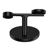 Incarcator Baseus Wireless Charging Station Swan (WXTE000101), MagSafe, for iPhone, iWatch, AirPods, with Cable Type-C, 1m, Negru