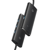 Hub Baseus Lite Series (WKQX030301), Type-C la 4x USB 3.0, 0.25m, Negru