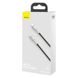 Cablu Baseus Cafule Series Metal (CATJK-C01), Type-C to Type-C, Super Fast Charge, 100W, 480Mbps, 20V, 5A, 1m, Negru